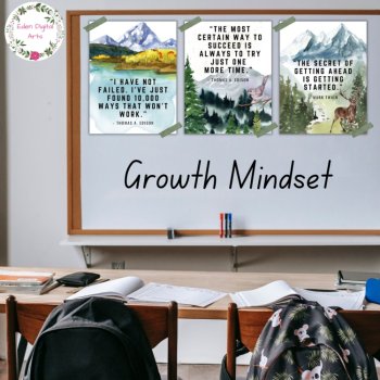 20 Zen Decor Posters Growth Mindset Quotes Relaxing Watercolor Woodland Nature, image 2