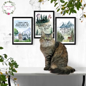 20 Zen Decor Posters Growth Mindset Quotes Relaxing Watercolor Woodland Nature, image 4