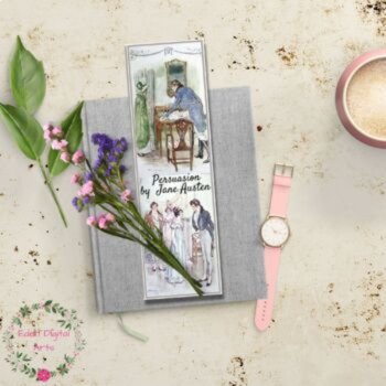 Jane Austen's Persuasion Bookmarks, Book Club Favor Cards, Regency Era Gift, image 2