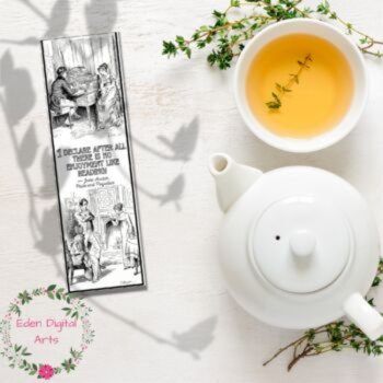 Pride & Prejudice Quotes by Jane Austen Coloring Bookmarks Book Club Cards Craft, image 3