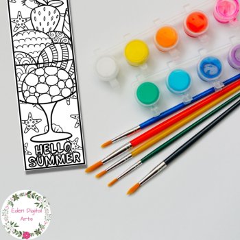 Summer Doodle Coloring Bookmarks End of Year Student Gifts Calm Craft Cards, image 4