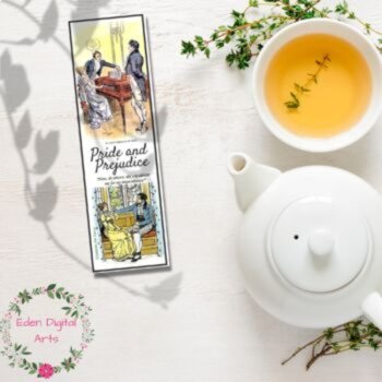Pride and Prejudice Scenes Bookmarks Jane Austen's Book Club Favor Cards Regency, image 2