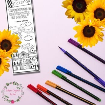 Tourist Travel Adventure Quotes Coloring Bookmarks Road Trip Plane Camp Craft, image 3