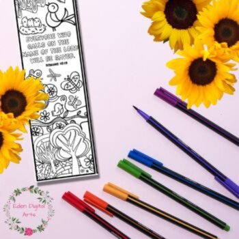 Cute Animal Doodles Scripture Coloring Bookmarks Bible Verses Cards Craft Camp, image 3