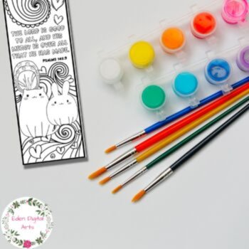 Cute Animal Doodles Scripture Coloring Bookmarks Bible Verses Cards Craft Camp, image 4