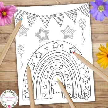 Summer Months Seasons 12 Coloring Pages Rainbows Ice Creams Watermelon Craft, image 3