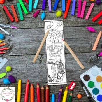 Bible Verses & Nature Coloring Bookmarks, Camping Hiking Exploring Camp Craft, image 4