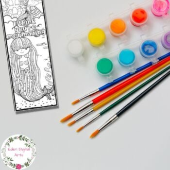 Cute Mermaid Puns Kindness Coloring Bookmarks Compliment Cards Reward Gifts, image 4