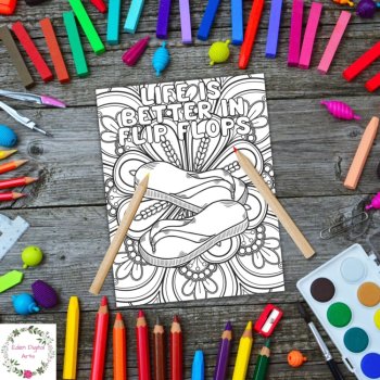 Summer Doodle Coloring Pages Quotes Relaxing Calm End of Year Activity Ice Cream, image 3