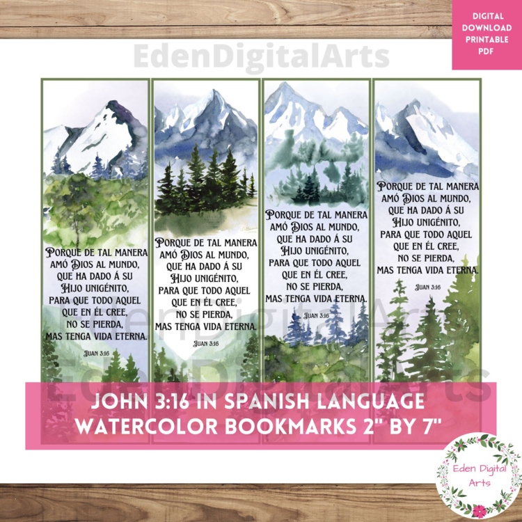Spanish Language John 3 16 Bible Verse Bookmarks Salvation Scripture Cards Gift