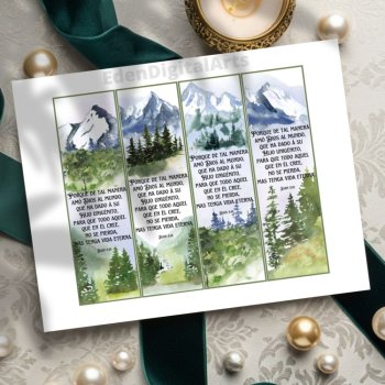 Spanish Language John 3 16 Bible Verse Bookmarks Salvation Scripture Cards Gift, image 3