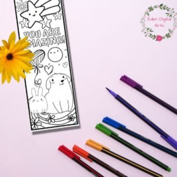 Cute Animal Doodles Kindness Coloring Bookmarks Compliment Craft Cards Rewards, image 3