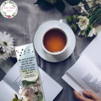 Emily Bronte Novel Wuthering Heights Quotes Bookmarks, Watercolor Book Club Gift, image 2