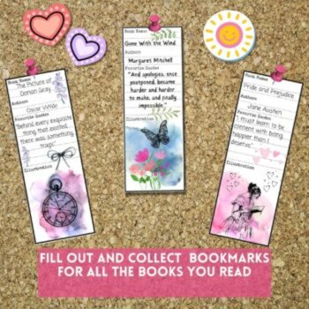 Make Your Own Book Based Bookmarks, Blank Keepsake Reading Tracker Novel Study, image 2