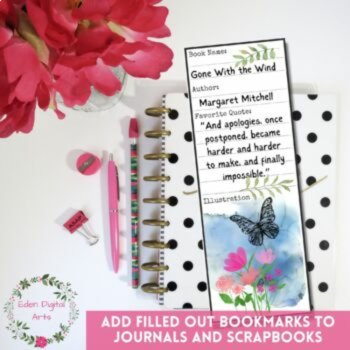 Make Your Own Book Based Bookmarks, Blank Keepsake Reading Tracker Novel Study, image 4