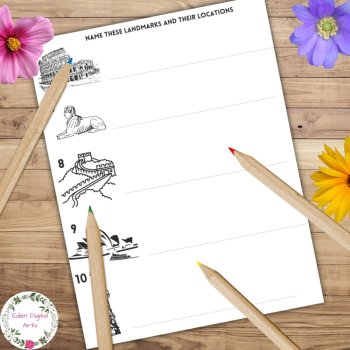 World Travel Famous Landmarks Word Search Puzzles Activity Worksheets Print n Go, image 4