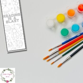 Space Coloring Bookmarks Cute Puns Astronauts Spaceships Craft Student Reward, image 4