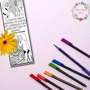 Music Quotes Doodle Coloring Bookmarks Gift Reward Cards Musical Keepsake Craft, image 4