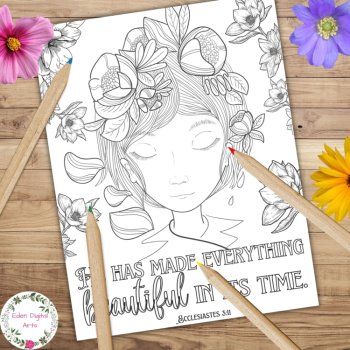 Self Esteem Bible Verses Coloring Pages for Women & Girls, Self Worth Scriptures, image 2