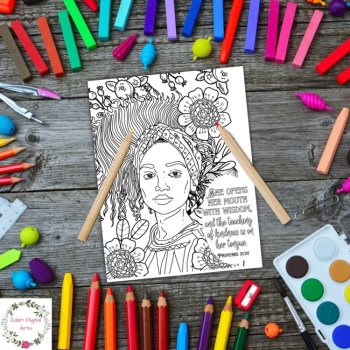 Self Esteem Bible Verses Coloring Pages for Women & Girls, Self Worth Scriptures, image 4