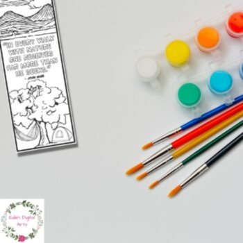 Nature Explorer John Muir Quotes Coloring Bookmarks, Camping Summer Craft Cards, image 3