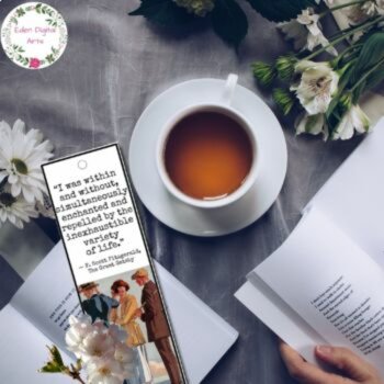 The Great Gatsby Quotes Bookmarks Book Club Class Gift Rewards Cards 1920s, image 3