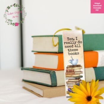Book Lovers Funny Quotes Bookmarks Set Watercolor Painted Cards Class Gift, image 2