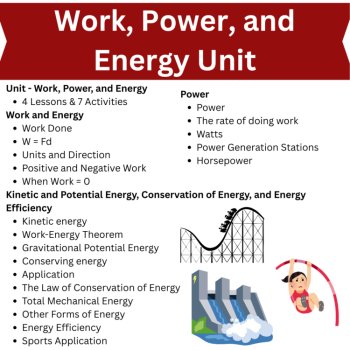 Work, Power, & Energy Unit | Kinetic, Potential Energy, Conservation, Efficiency, image 2