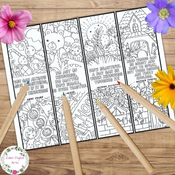 Famous Kindness Quotes Coloring Bookmarks Relaxing Positivity Cards Craft Kawaii, image 2