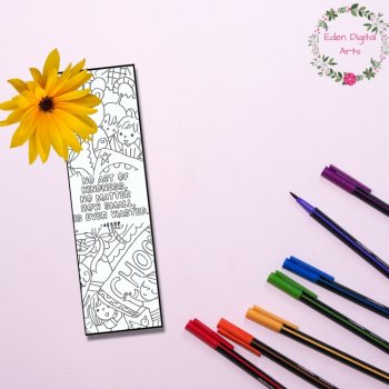 Famous Kindness Quotes Coloring Bookmarks Relaxing Positivity Cards Craft Kawaii, image 4