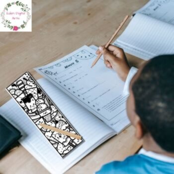 Cute Kawaii Cupcakes Sweets Coloring Bookmarks Relaxing Activity Zen Cards Craft, image 4