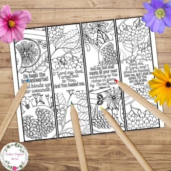 Bible Verses on Healing Coloring Bookmarks Health Scripture Get Well Cards Craft, image 2