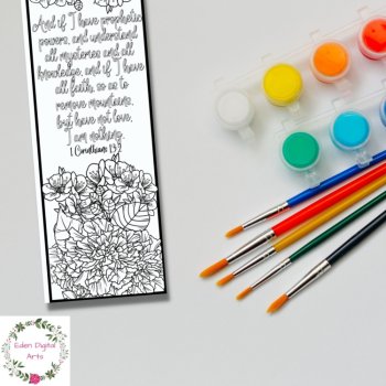 Love Bible Verse Coloring Bookmarks 1 Corinthians 13 ESV Scripture Cards Craft, image 3