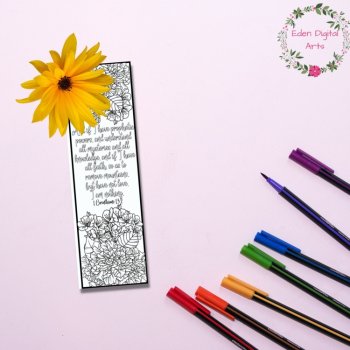 Love Bible Verse Coloring Bookmarks 1 Corinthians 13 ESV Scripture Cards Craft, image 4