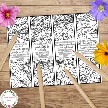 Psalm 121 ESV Coloring Bible Verse Bookmarks, Scripture Christian Cards Craft, image 2