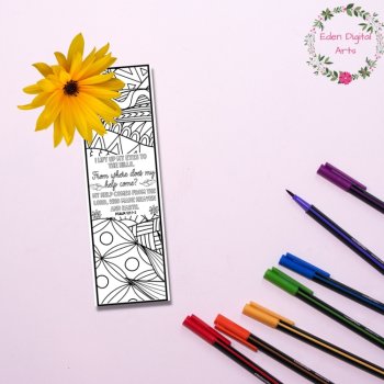 Psalm 121 ESV Coloring Bible Verse Bookmarks, Scripture Christian Cards Craft, image 3