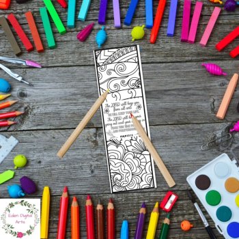 Psalm 121 ESV Coloring Bible Verse Bookmarks, Scripture Christian Cards Craft, image 4