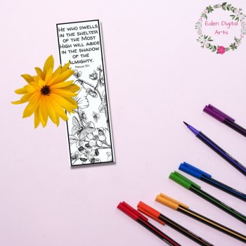 Psalm 91 ESV Bible Verse Coloring Bookmarks Cards Scripture Activity Craft Birds, image 4