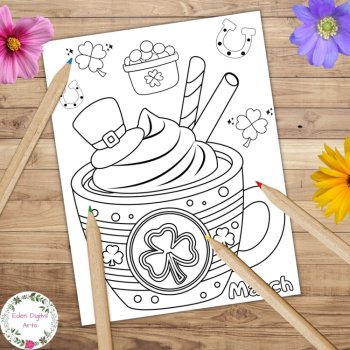 Spring Months Mugs Cups St Patricks Floral Rain 3 Coloring Pages Seasons Posters, image 2