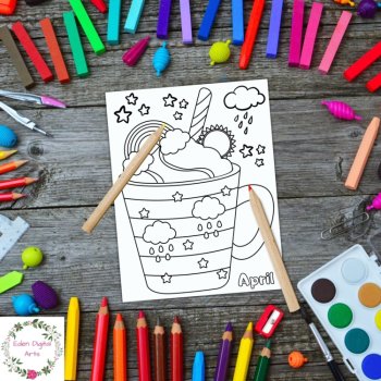 Spring Months Mugs Cups St Patricks Floral Rain 3 Coloring Pages Seasons Posters, image 4