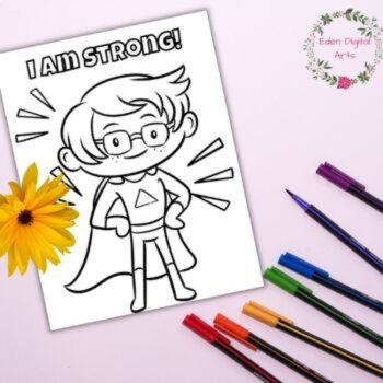 12 Superhero Growth Mindset Coloring Pages Positive Self Esteem Class Posters, image 3