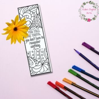 Mark Twain Inspirational Quotes Coloring Bookmarks Relaxing Zen Doodle Craft, image 4