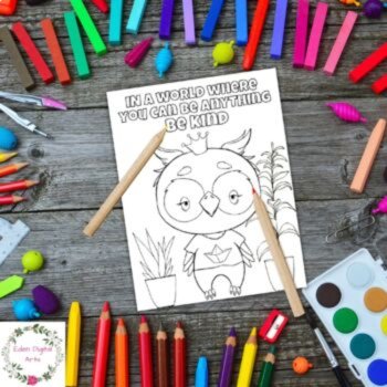 10 Kindness Encouraging Quotes Animal Coloring Pages Be Kind Class Posters Decor, image 3