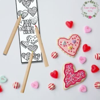 Kindness Doodle Hearts Coloring Bookmarks Keepsake Cards Relaxing Kind Craft, image 4