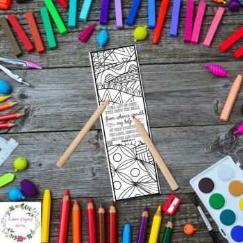 Psalm 121 KJV Coloring Bible Verse Bookmarks, Scripture Christian Prayer Craft, image 3