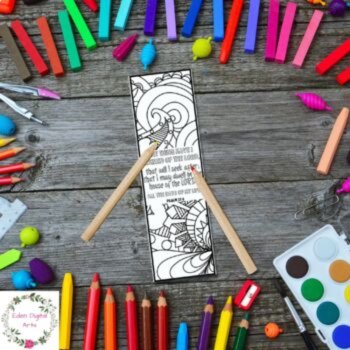 Psalm 27 Coloring Bible Verse Bookmarks, KJV Scripture Christian Prayer Craft, image 4