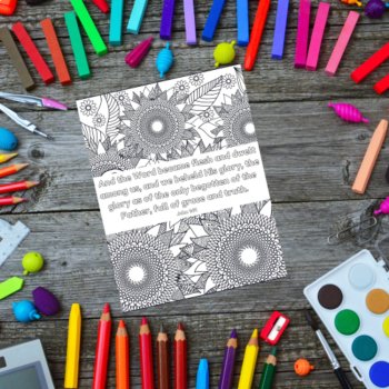 Bible Verses 12 Coloring Pages Creation & Salvation Scripture Relaxing Activity, image 2
