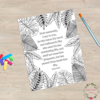 Bible Verses 12 Coloring Pages Creation & Salvation Scripture Relaxing Activity, image 3