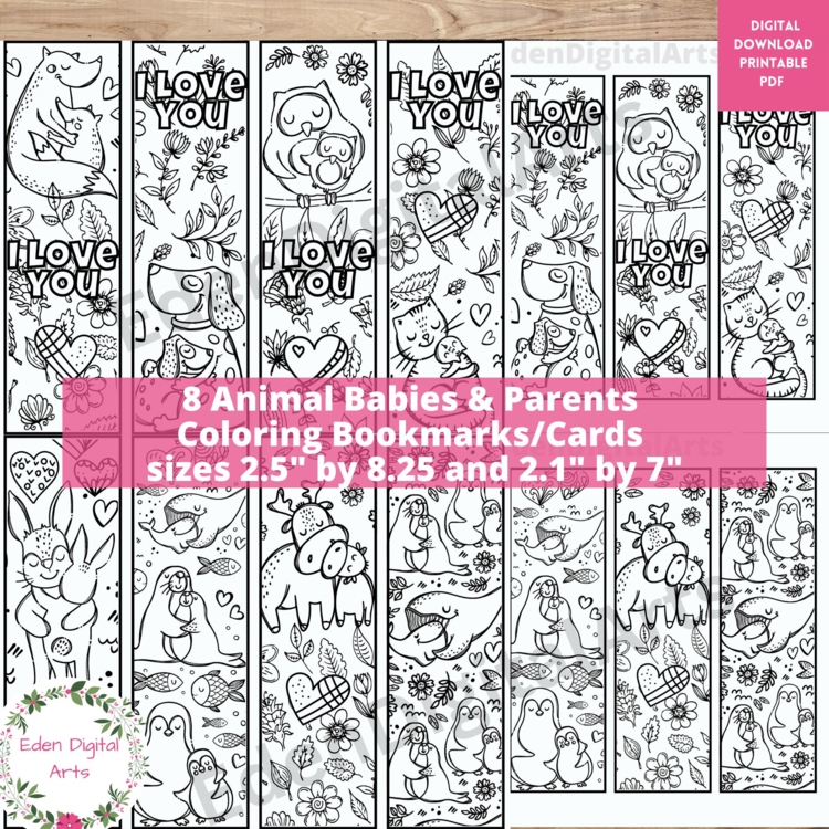 Cute Grandparents Day Craft DIY Gift Love You Coloring Bookmarks Animals
