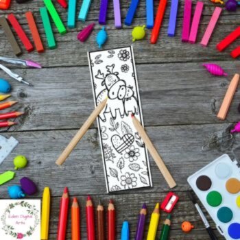 Cute Grandparents Day Craft DIY Gift Love You Coloring Bookmarks Animals, image 2